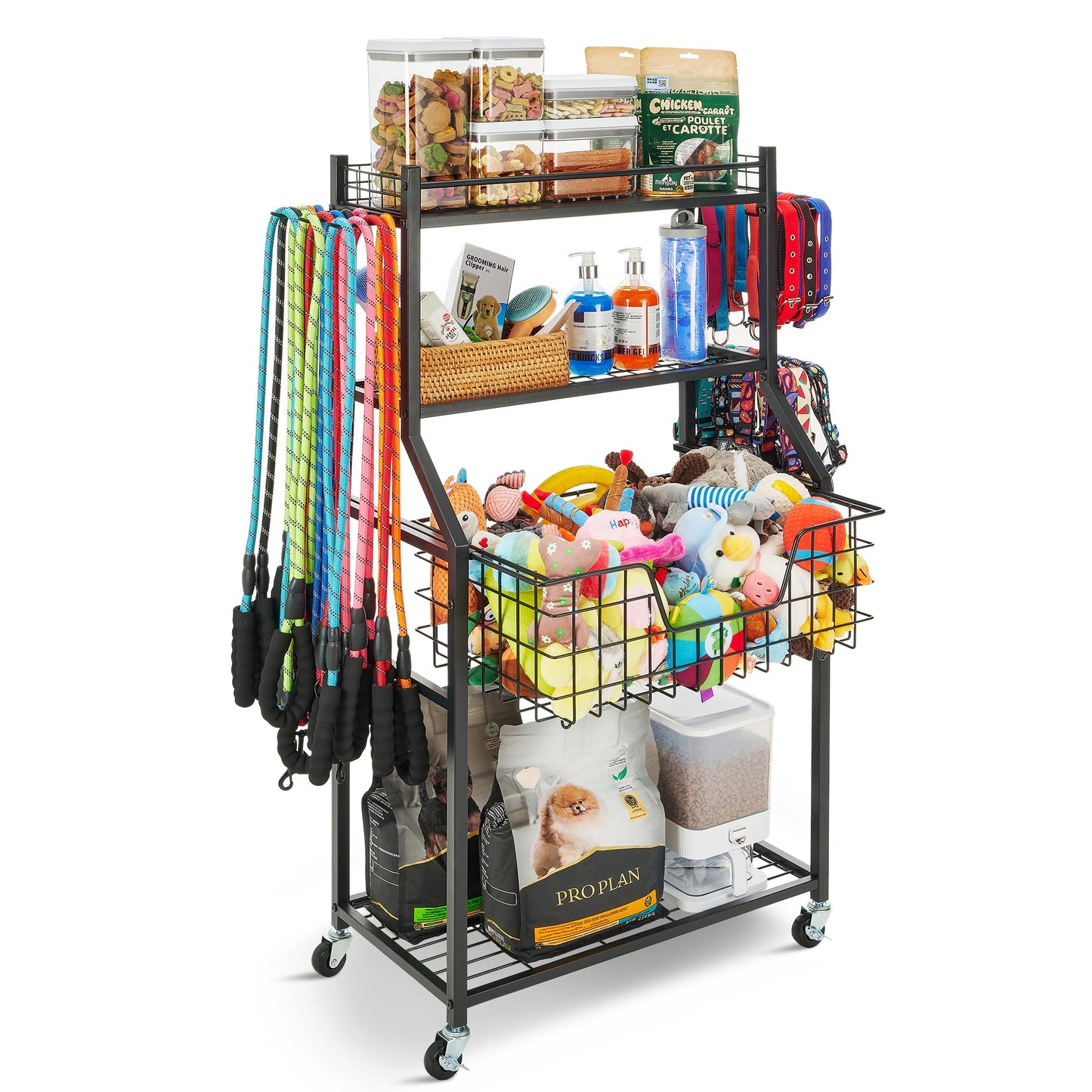 Dog Toy Basket Pull-Out Dog Toy Bin and Dog Toy Box